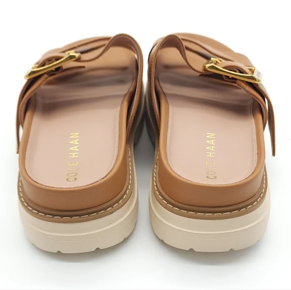 Cole Haan Women's Fraya Flats Platform Slide Adjustable Sandals Tan Size 6.5 - Picture 5 of 8